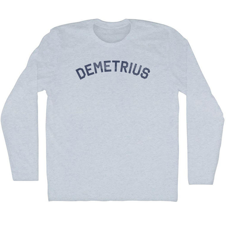 Demetrius Adult Tri-Blend Long Sleeve T-shirt - Athletic White