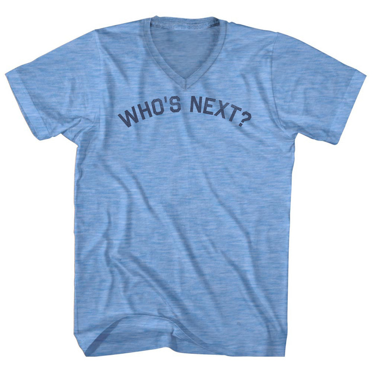 Who's Next Adult Tri-Blend V-neck T-shirt - Athletic Blue