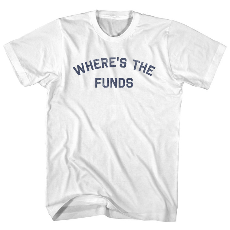 Where's The Funds Womens Cotton Junior Cut T-Shirt - White