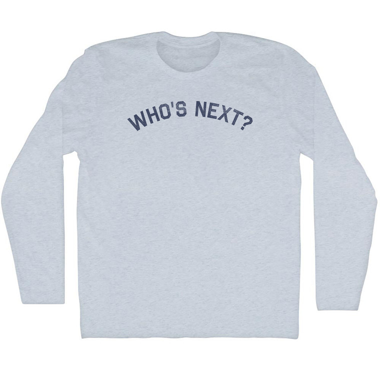 Who's Next Adult Tri-Blend Long Sleeve T-shirt - Athletic White