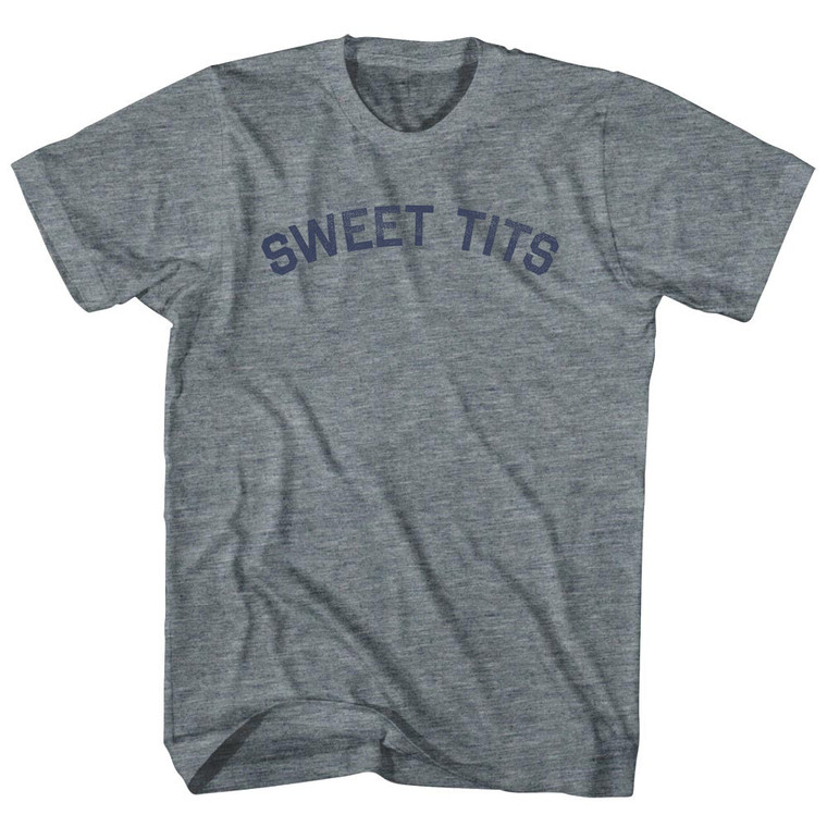 Sweet Tits Adult Tri-Blend T-shirt - Athletic Grey