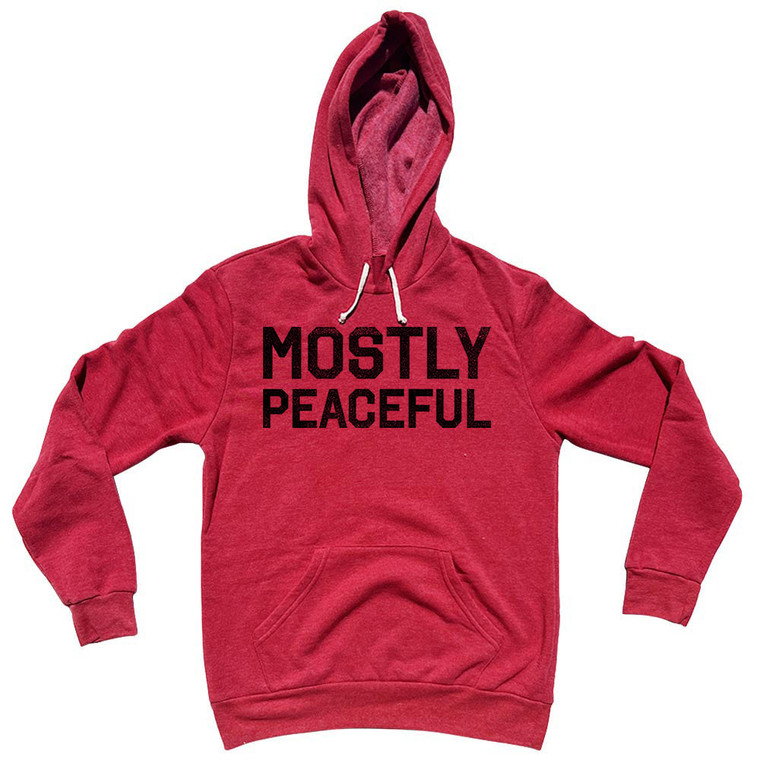 Mostly Peaceful Tri-Blend Hoodie - Red