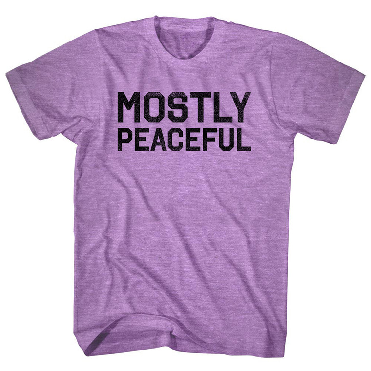 Mostly Peaceful Adult Tri-Blend T-Shirt - Athletic Purple