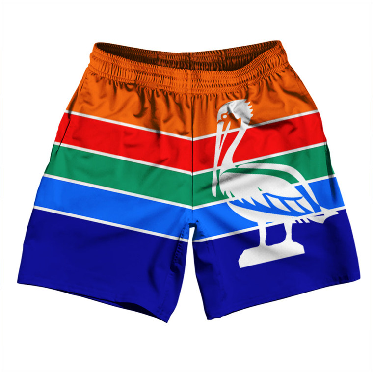 St. Petersburg Soccer Shorts Made In USA - Orange and Blue