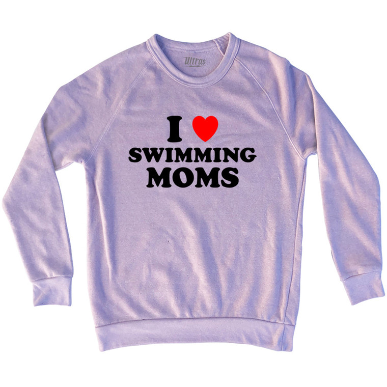 I Love Swimming Moms Adult Tri-Blend Sweatshirt - Pink