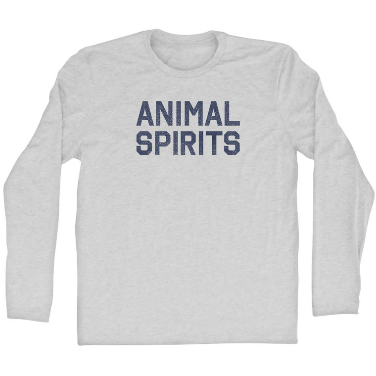 Animal Spirits Adult Cotton Long Sleeve T-shirt - Grey Heather