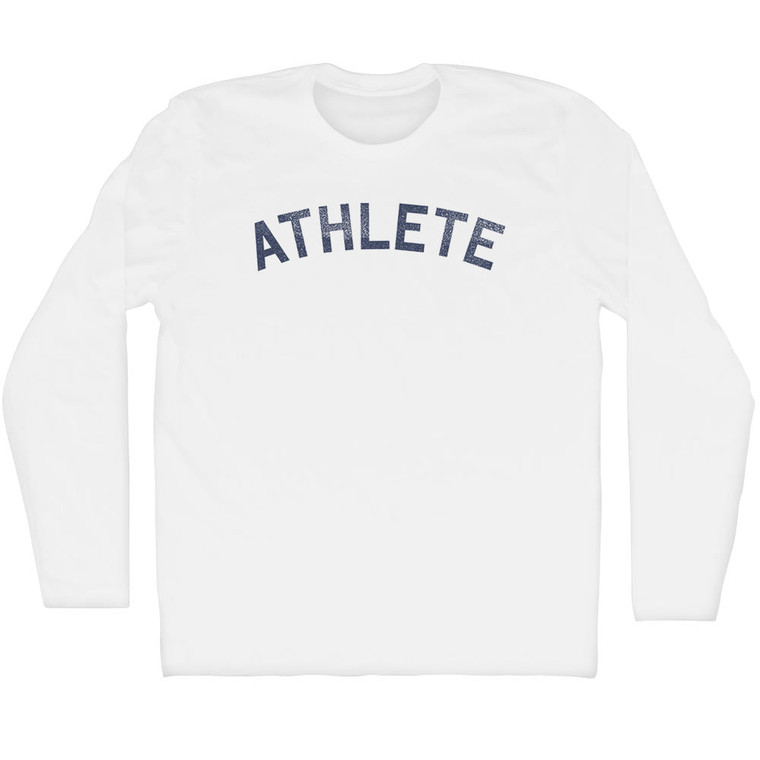 Athlete Adult Cotton Long Sleeve T-Shirt - White