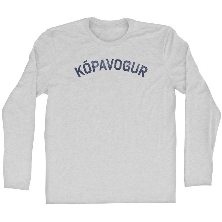 Kopavogur Adult Cotton Long Sleeve T-Shirt - Grey Heather