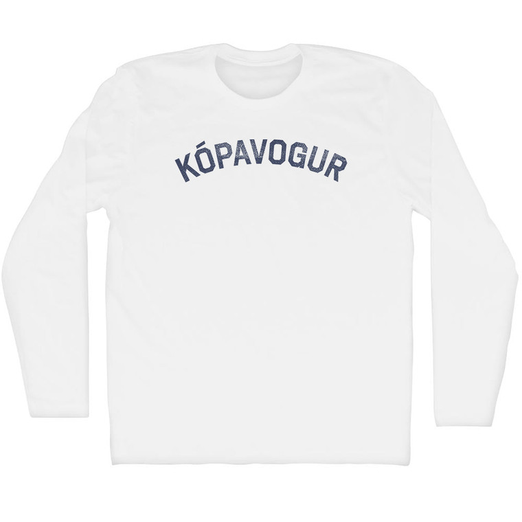 Kopavogur Adult Cotton Long Sleeve T-Shirt - White