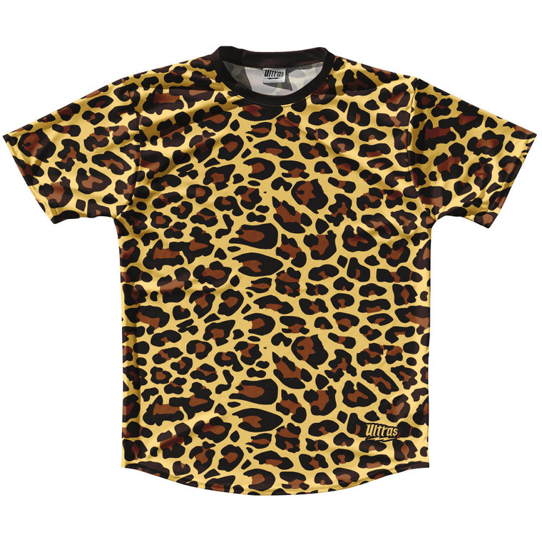 Cheetah Pattern Running Shirt Track Cross Made In USA - Yellow