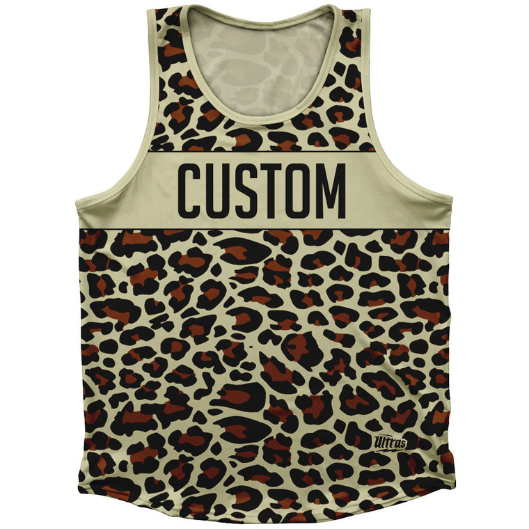 Cheetah Pattern Custom Athletic Tank Top Made In USA - Vegas Gold