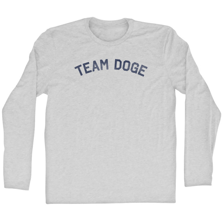 Team Doge Adult Cotton Long Sleeve T-shirt - Grey Heather