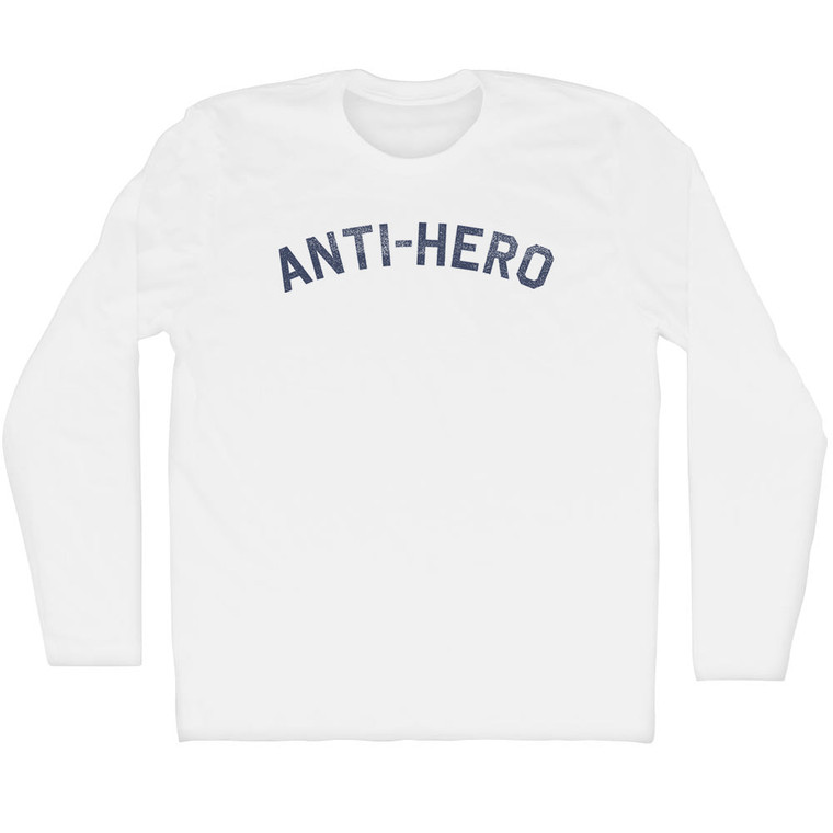 Anti-hero Adult Cotton Long Sleeve T-shirt - White