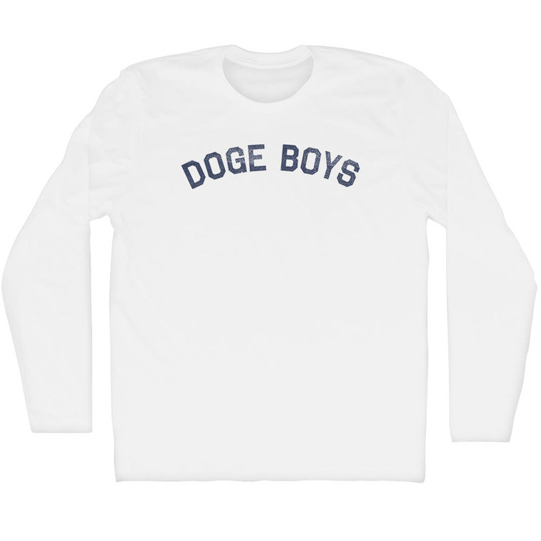 DOGE boys Adult Cotton Long Sleeve T-shirt - White