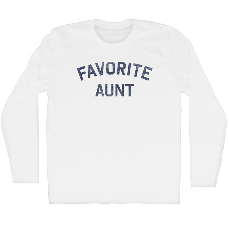 Favorite Aunt Adult Cotton Long Sleeve T-shirt - White