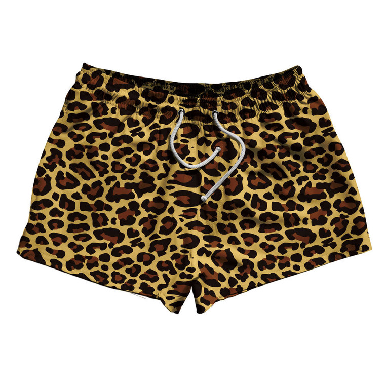 Cheetah Pattern 2.5" Swim Shorts Made in USA - Yellow