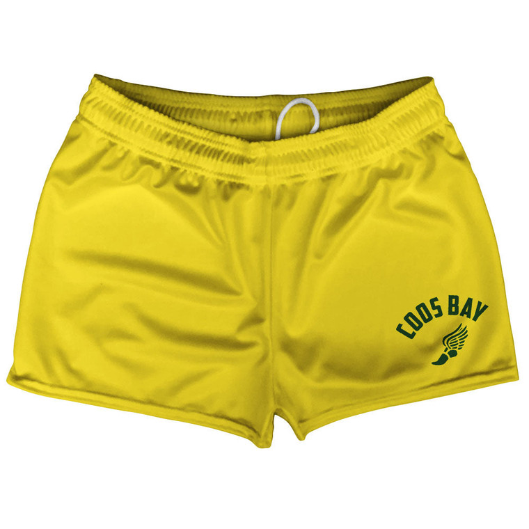 Coos Bay Shorty Short Gym Shorts 2.5" Inseam Made In USA - Varsity Yellow