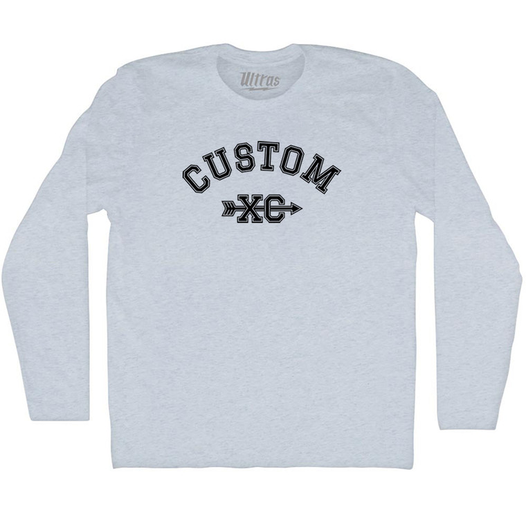 Custom XC Adult Tri-Blend Long Sleeve T-shirt - Athletic White