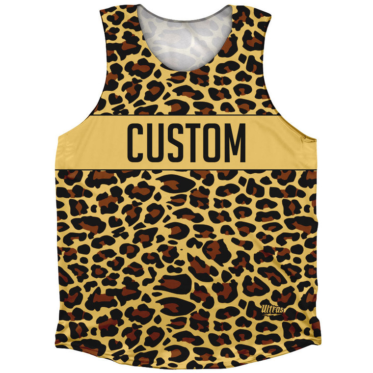 Cheetah Pattern Custom Athletic Tank Top - Yellow