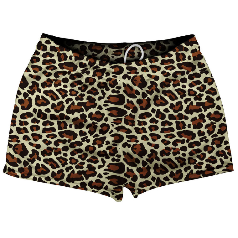 Cheetah Pattern Shorty Short Gym Shorts 2.5" Inseam Made In USA - Vegas Gold