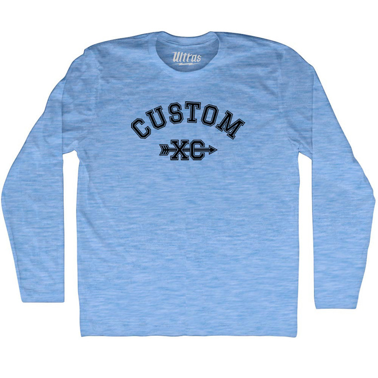 Custom XC Adult Tri-Blend Long Sleeve T-shirt - Athletic Blue