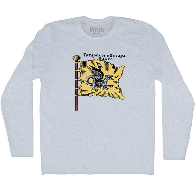 Dragon Flag Adult Tri-Blend Long Sleeve T-shirt - Athletic White