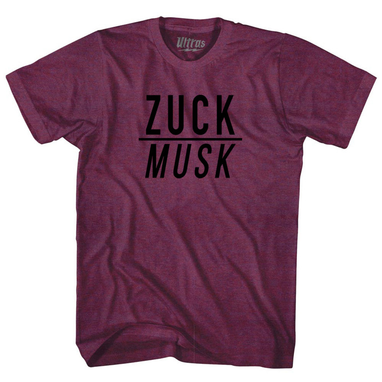 Zuck over Musk Adult Tri-Blend T-shirt - Athletic Cranberry