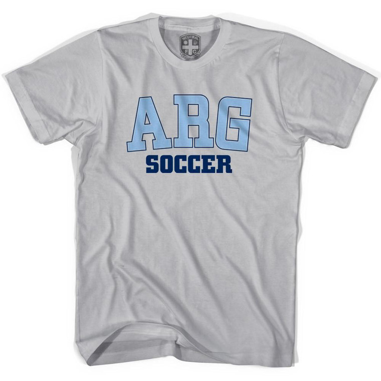 Argentina ARG Soccer T-Shirt - Adult - Cool Grey