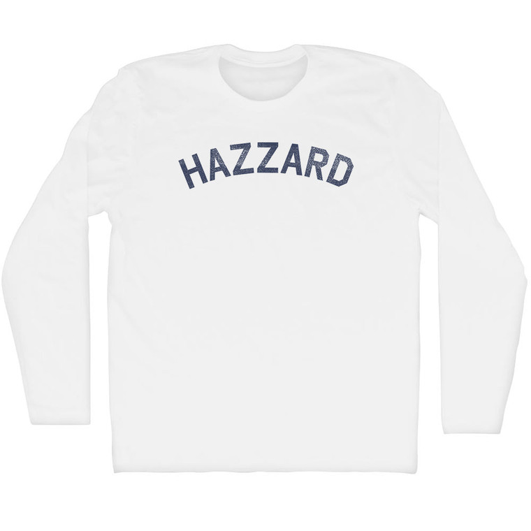 Hazzard Adult Cotton Long Sleeve T-shirt - White