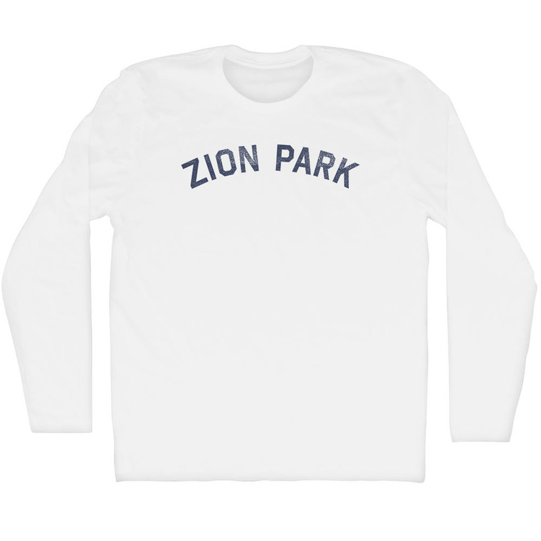 Zion Park Adult Cotton Long Sleeve T-shirt - White