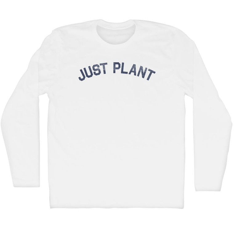 Just Plant Adult Cotton Long Sleeve T-shirt - White