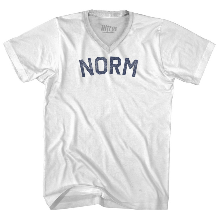Norm Adult Cotton V-neck T-shirt - White