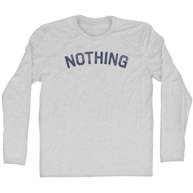 Nothing Adult Cotton Long Sleeve T-shirt - Grey Heather