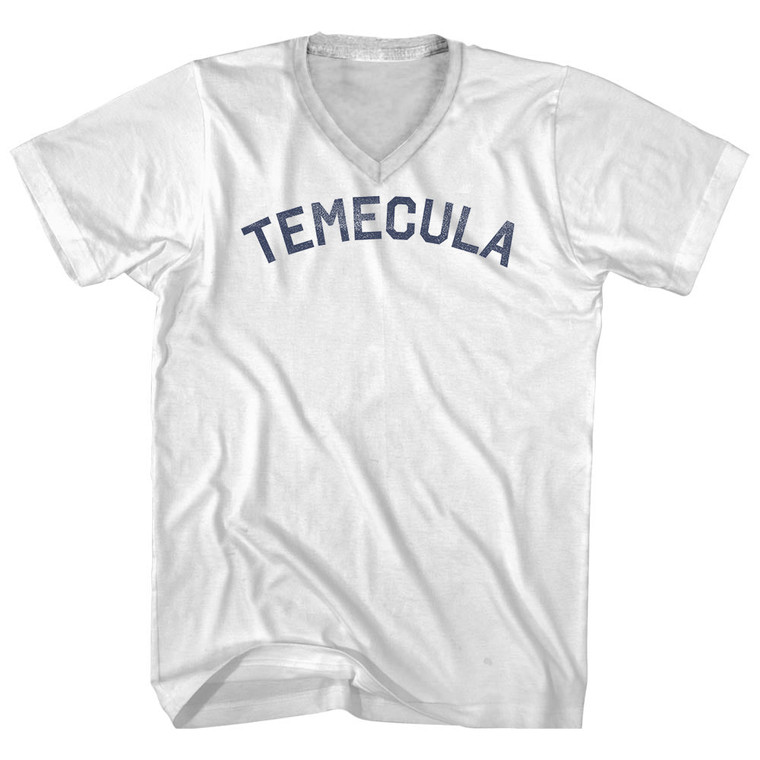 Temecula Adult Cotton V-neck T-shirt - White