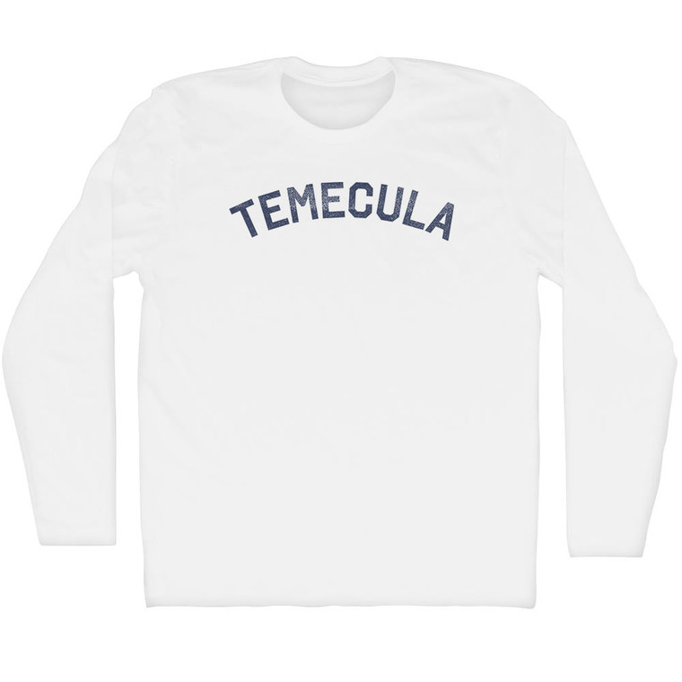 Temecula Adult Cotton Long Sleeve T-shirt - White