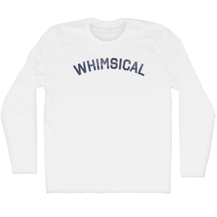 Whimsical Adult Cotton Long Sleeve T-shirt - White