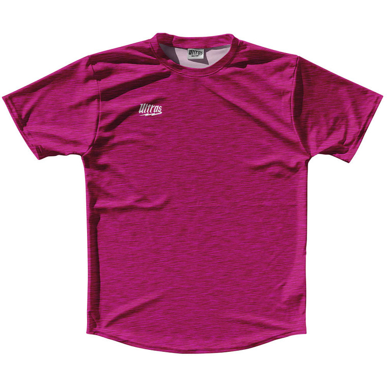 Pink Fuschia Heathered Pattern Ultras Tennis Shirt Crew Neck - Pink Fuschia