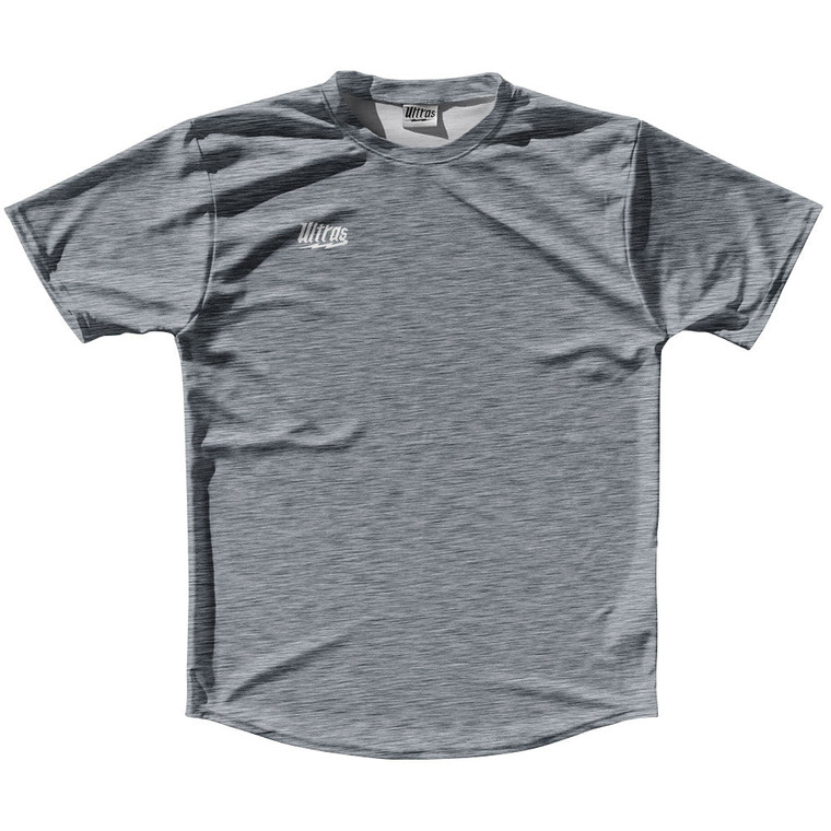 Grey Dark Heathered Pattern Ultras Tennis Shirt Crew Neck - Grey Dark