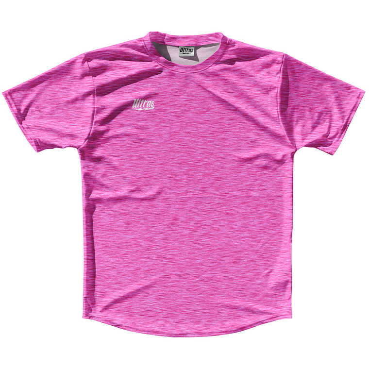 Hot Pink Heathered Pattern Ultras Tennis Shirt Crew Neck - Hot Pink