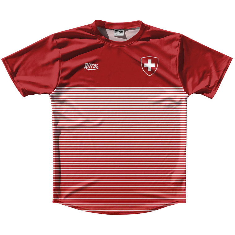 Switzerland Rise Ultras Tennis Shirt Crew Neck - Red & White