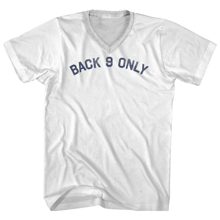 Back 9 Only Adult Cotton V-neck T-shirt - White