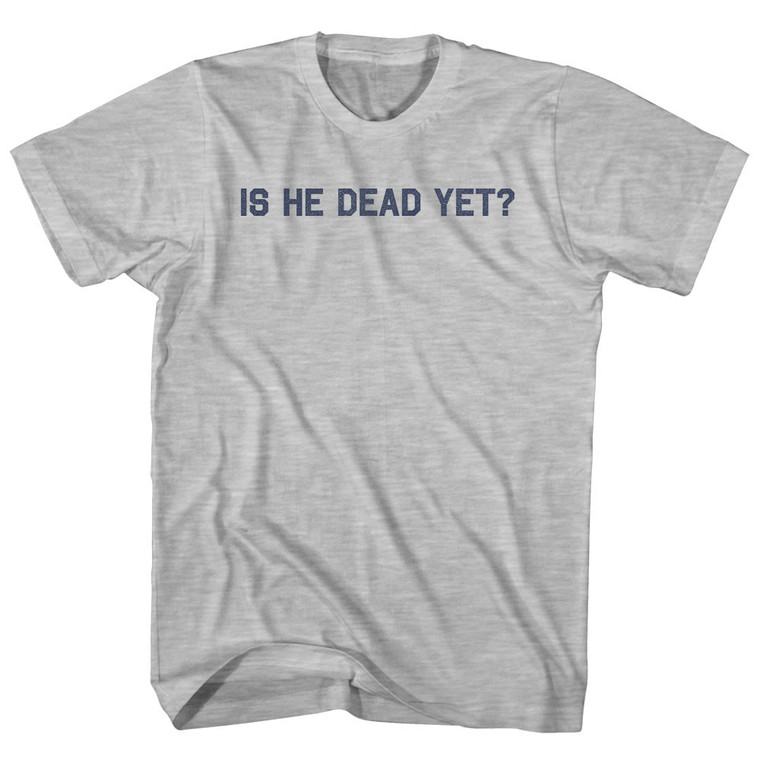 Is He Dead Yet Youth Cotton T-shirt - Grey Heather
