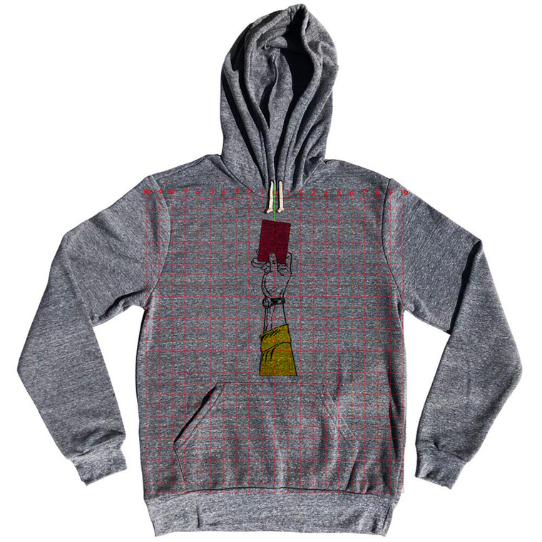 Red Card Soccer Tri-Blend Hoodie - Athletic Grey