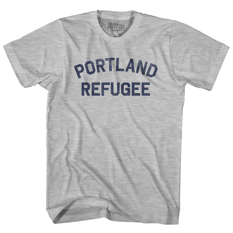 Portland Refugee Adult Cotton T-shirt - Grey Heather