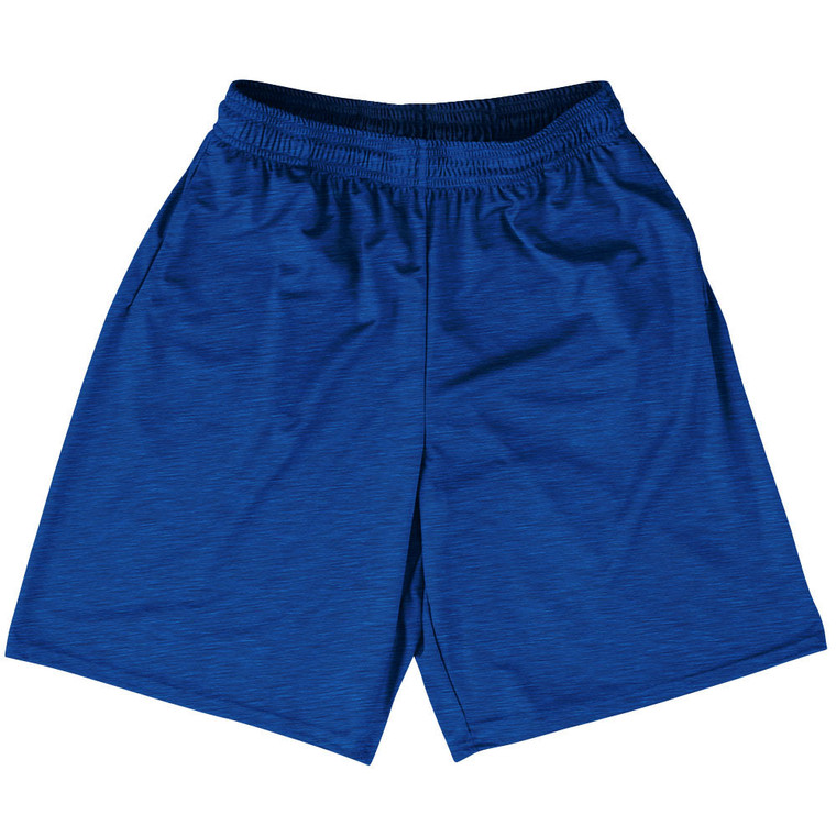 Heathered Lacrosse Shorts Made In USA - Blue Royal
