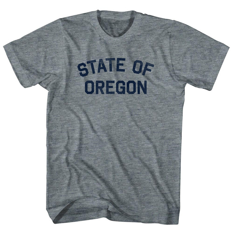 State Of Oregon Womens Tri-Blend Junior Cut T-Shirt - Athletic Grey
