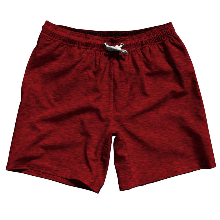 Heathered Swim Shorts 7" Made in USA - Red Dark