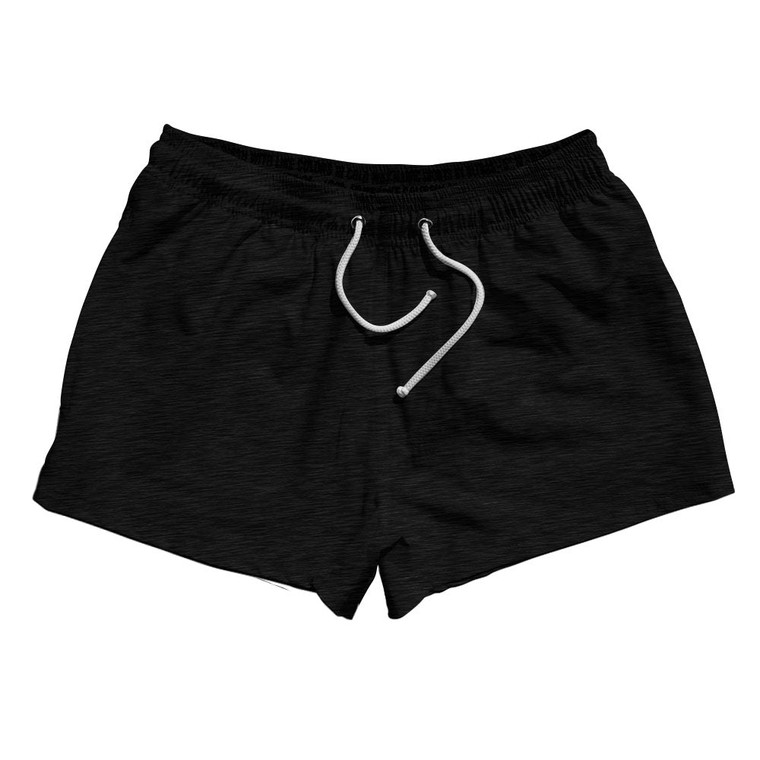 Heathered 2.5" Swim Shorts Made in USA - Black