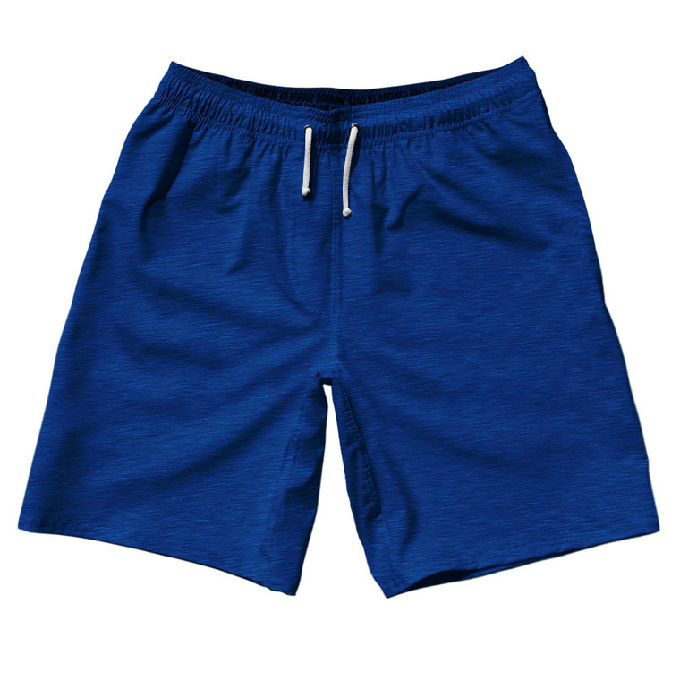 Heathered 10" Swim Shorts Made in USA - Blue Royal