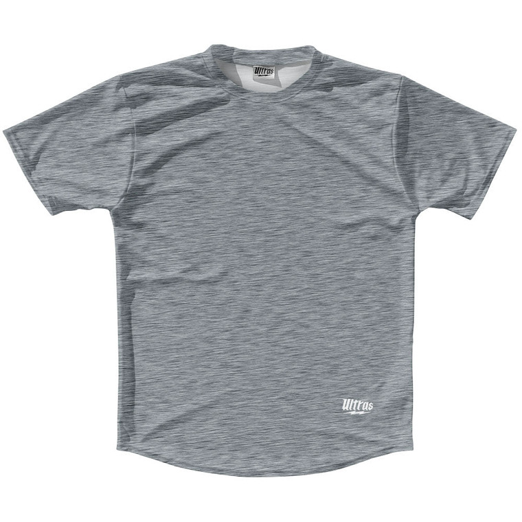 Heathered Running Shirt Track Cross Made In USA - Grey Datk